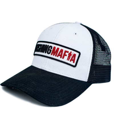 Бейсболка, цвет Бело-Черный Fishing Mafia